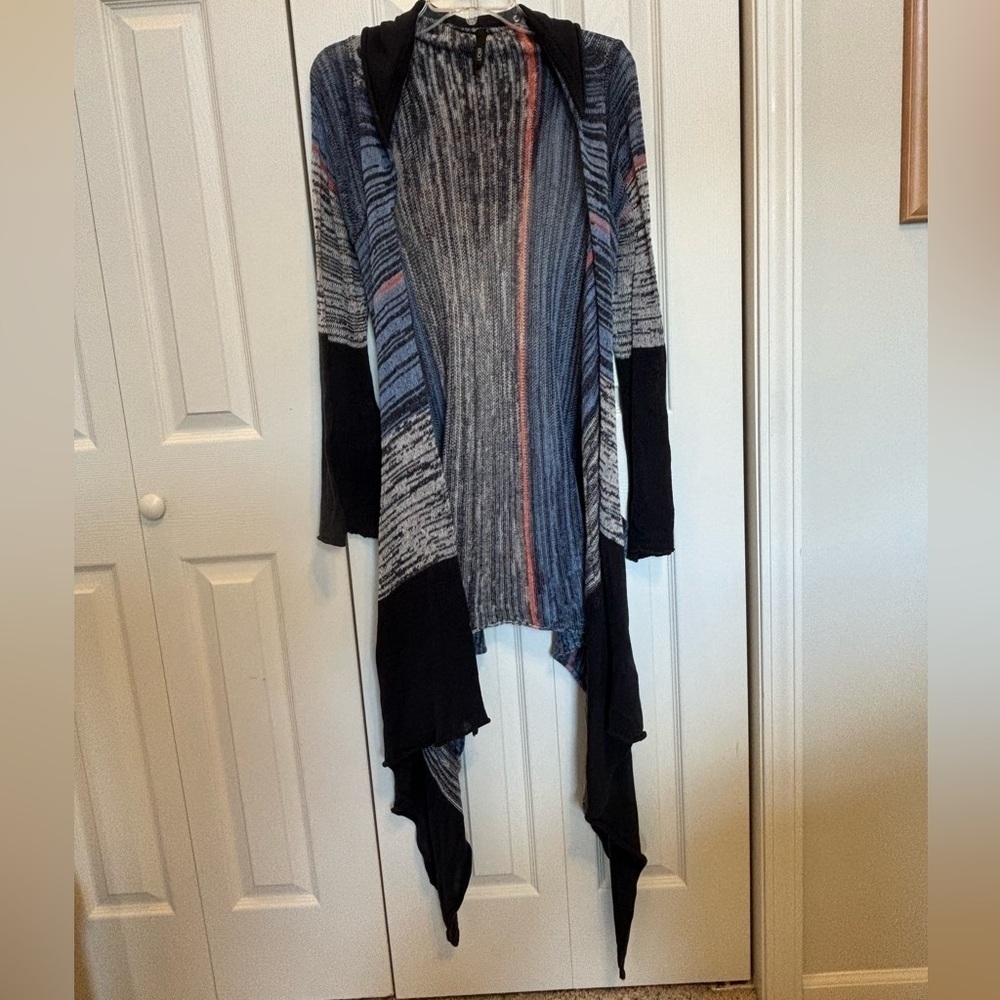 Elan Unstructured Boho Cardigan Bell Sleeve Sharkbite Hem Sz XS Oversized